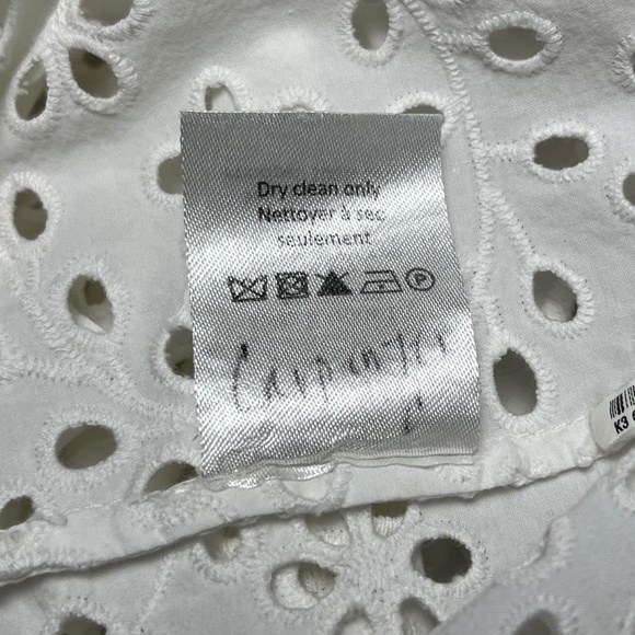 Veronica Beard Calisata Ruffled Eyelet-Embroidered Top White Cotton Size 2 - Picture 10 of 11